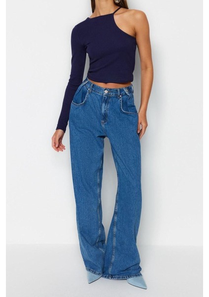 Moda Bisiklet Yaka Örme Slim Düz Desen Casual Günlük Crop Uzun Kol Bluz modelleri