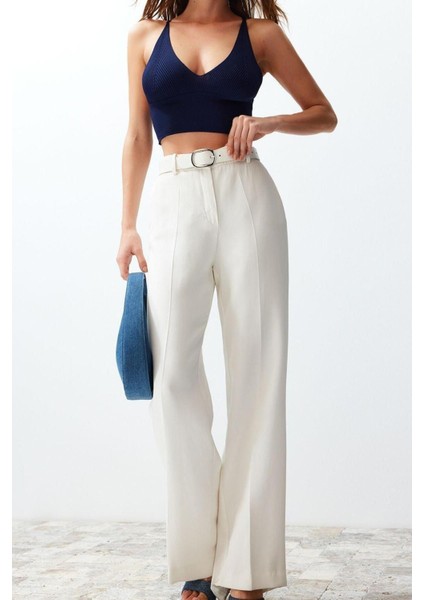 Moda V Yaka Triko Slim Düz Desen Casual Günlük Super Crop Askılı Kol Bluz fiyatları