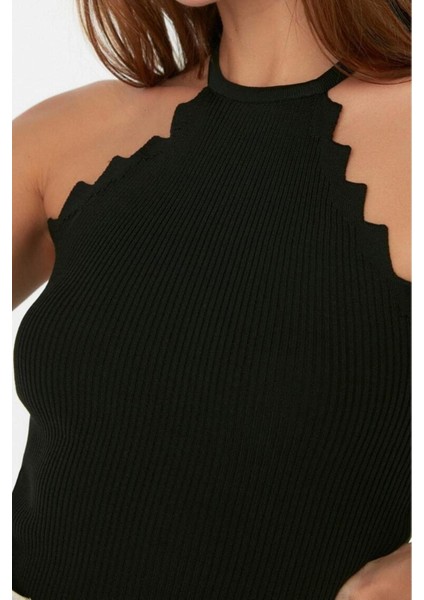 Moda Halter Yaka Triko Regular Düz Desen Casual Günlük Regular Kolsuz Bluz fiyatları