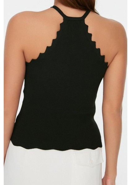 Moda Halter Yaka Triko Regular Düz Desen Casual Günlük Regular Kolsuz Bluz indirimleri