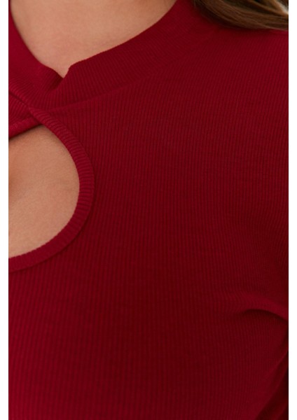 Moda Büyük Beden Dik Yaka Örme Fit Düz Desen Casual Günlük Crop Uzun Kol Bluz modelleri