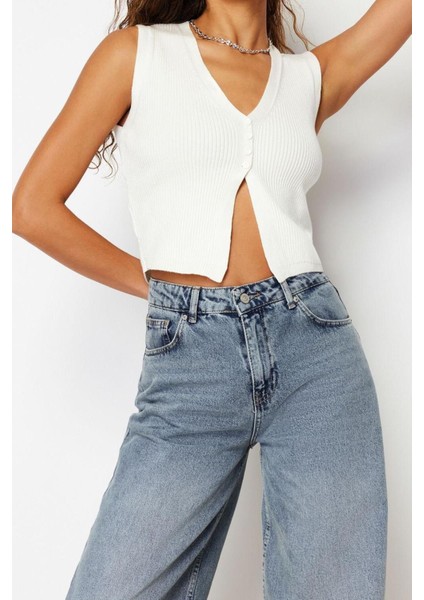 Moda V Yaka Triko Slim Düz Desen Casual Günlük Crop Kolsuz Bluz fiyatları