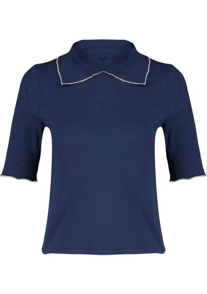 Moda Polo Yaka Örme Slim Düz Desen Casual Günlük Regular Truvakar Kol Kol Bluz indirimleri