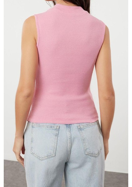 Moda Dik Yaka Örme Slim Düz Desen Casual Günlük Regular Kolsuz Bluz indirimleri