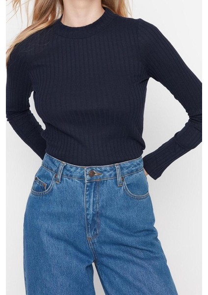 Moda Dik Yaka Örme Slim Düz Desen Casual Günlük Regular Uzun Kol Bluz fiyatları