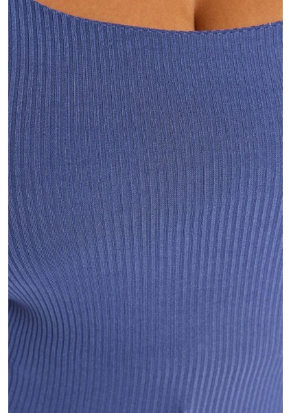 Moda Büyük Beden Kare Yaka Örme Fit Düz Desen Casual Günlük Crop Askılı Kol Bluz indirimleri