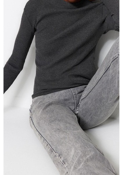 Moda Dik Yaka Örme Slim Düz Desen Casual Günlük Regular Uzun Kol Bluz modelleri