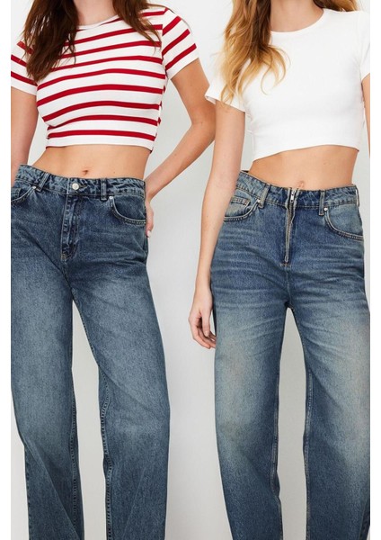 Moda Bisiklet Yaka Örme Slim Çizgili Desen Casual Günlük Crop Kısa Kol Bluz fiyatları