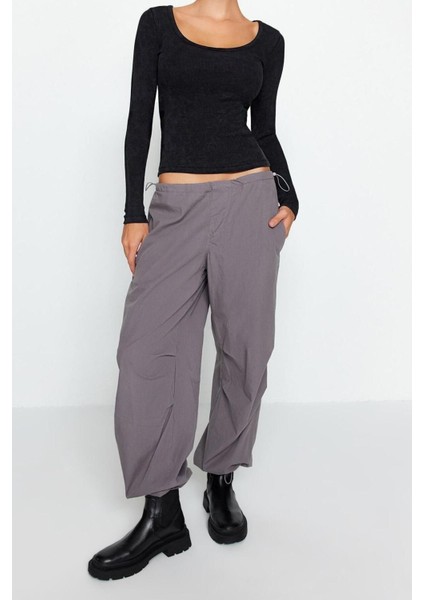 Moda Havuz Yaka Örme Slim Düz Desen Casual Günlük Regular Uzun Kol Bluz fırsatları
