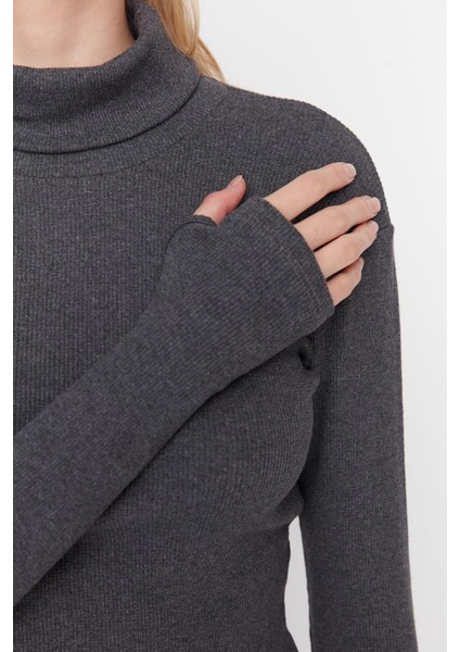 Moda Balıkçı Yaka Örme Slim Düz Desen Casual Günlük Crop Uzun Kol Bluz fiyatları