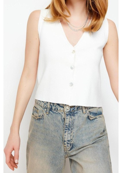 Moda V Yaka Triko Regular Düz Desen Casual Günlük Regular Kolsuz Bluz fırsatları