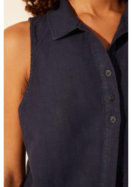 Moda Dik Yaka Denim Fit Düz Desen Casual Günlük Regular Kısa Kol Bluz indirimleri