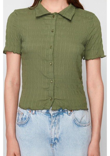 Moda Polo Yaka Örme Slim Düz Desen Casual Günlük Regular Kısa Kol Bluz