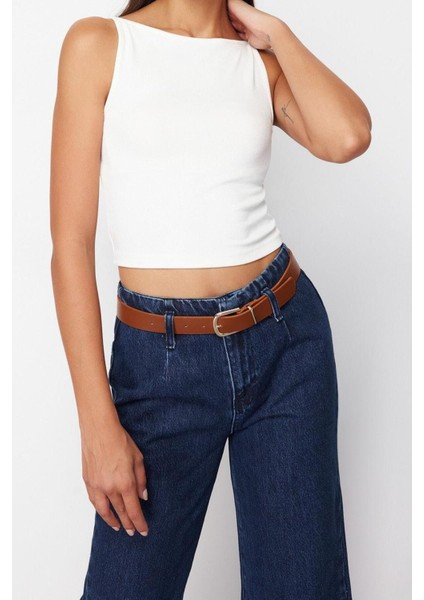 Moda Kayık Yaka Örme Slim Düz Desen Casual Günlük Crop Askılı Kol Bluz fiyatları