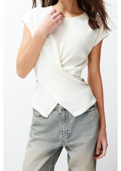 Moda Bisiklet Yaka Triko Slim Düz Desen Casual Günlük Regular Kolsuz Bluz modelleri