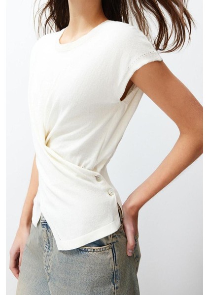 Moda Bisiklet Yaka Triko Slim Düz Desen Casual Günlük Regular Kolsuz Bluz fırsatları