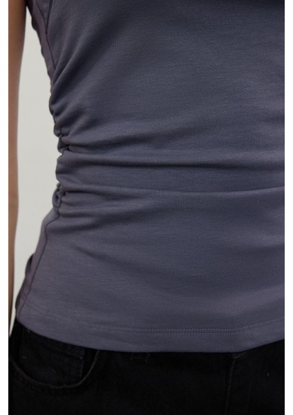 Moda Kare Yaka Örme Slim Düz Desen Casual Günlük Regular Askılı Kol Bluz fırsatları