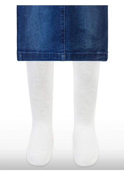 Kız Bebek Külotlu Çorap 6-18 Ay Ekru