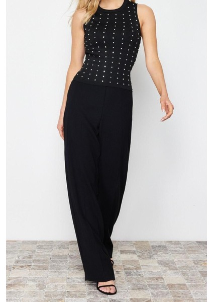 Moda Bisiklet Yaka Triko Regular Düz Desen Casual Günlük Regular Kolsuz Bluz modelleri