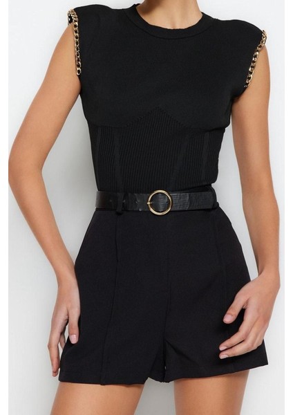 Moda Bisiklet Yaka Triko Regular Düz Desen Casual Günlük Regular Kolsuz Bluz