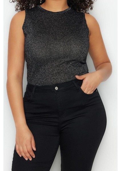 Moda Büyük Beden Bisiklet Yaka Triko Fit Düz Desen Casual Günlük Regular Kolsuz Bluz fiyatları