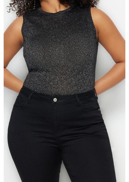 Moda Büyük Beden Bisiklet Yaka Triko Fit Düz Desen Casual Günlük Regular Kolsuz Bluz modelleri