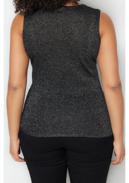 Moda Büyük Beden Bisiklet Yaka Triko Fit Düz Desen Casual Günlük Regular Kolsuz Bluz indirimleri