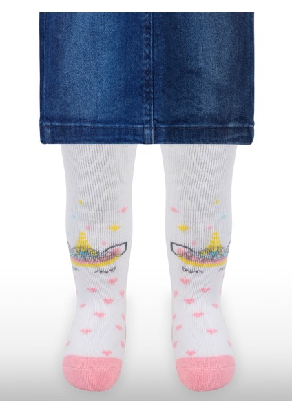 Kız Bebek Külotlu Çorap 6-18 Ay Beyaz