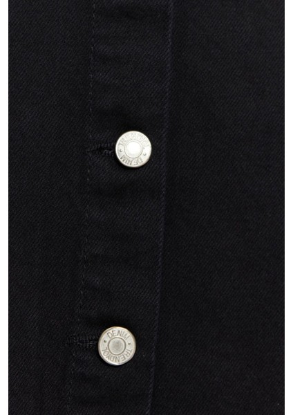 Moda Denim Düz Desen Günlük Maxi Boy Düğme Kapamalı Denim Kot Etek fırsatları