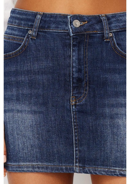 Moda Denim Düz Desen Günlük Mini Boy Düşük Bel Mini Denim Etek indirimleri