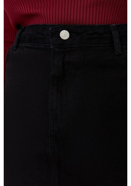 Moda Büyük Beden Düz Desen Günlük Mini Boy Yüksek Bel A Shape Denim Etek fırsatları
