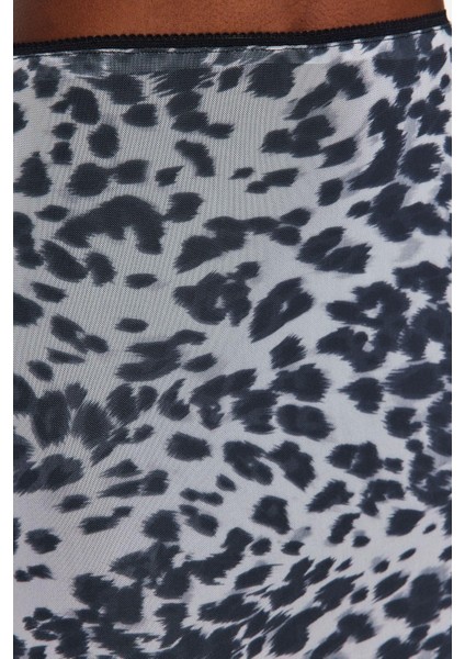 Moda Slim Baskılı Desen Günlük Maxi Boy Leopar Animal Desenli Esnek Tül Maxi Örme Etek indirimleri