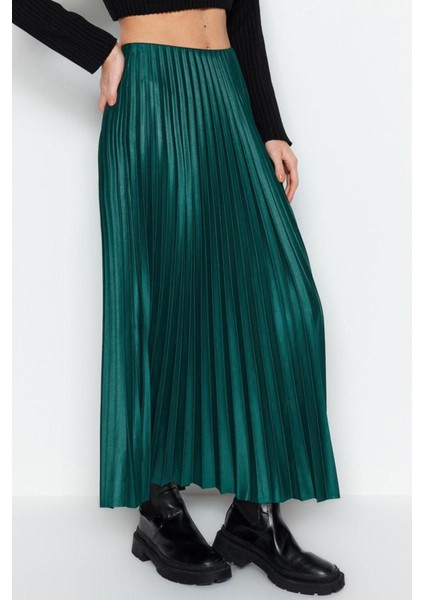 Moda Regular Düz Desen Günlük Maxi Boy Piliseli Maxi Esnek Örme Etek modelleri