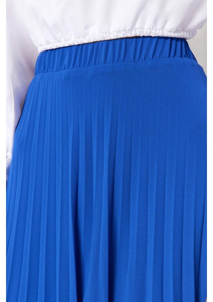 Moda Tesettür Pileli Düz Desen Günlük Maxi Boy Piliseli Beli Lastikli Astarlı Dokuma Şifon Etek fırsatları