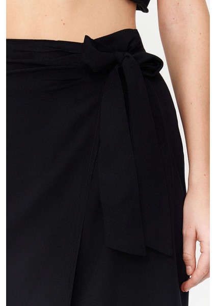 Moda Regular Düz Desen Günlük Maxi Boy Bağlamalı Viskon Dokuma Etek fırsatları