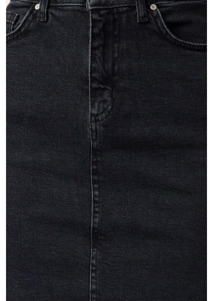 Moda A-Line Düz Desen Günlük Mini Boy Basic Yüksek Bel Mini Denim Etek fırsatları