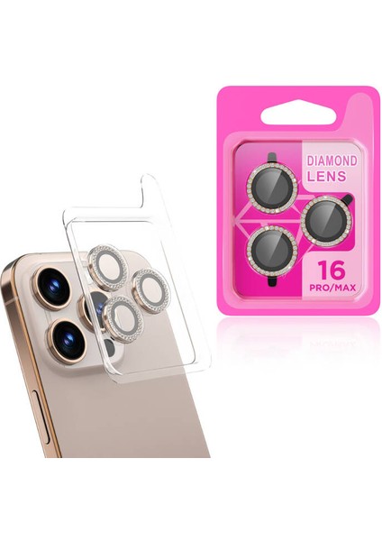 iPhone 16 Pro Max Kamera Lens Koruyucu Taş Detaylı Cl-06