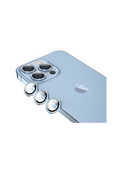 iPhone 13 Pro Max Kamera Lens Koruyucu Taş Detaylı Cl-06