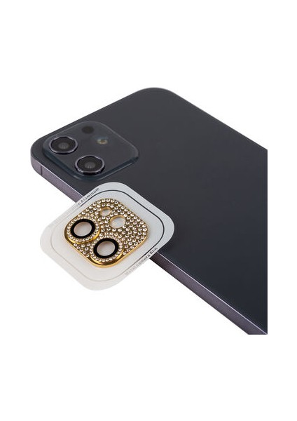 iPhone 12 Mini İçin Taş Detaylı Cl-08 Kamera Lens Koruyucu
