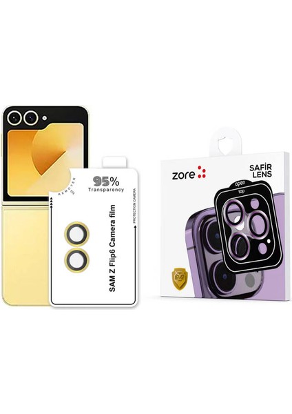 Samsung Galaxy Z Flip 6 Safir Kamera Lens Koruyucu Parmak İzi Önleyici Cl-11