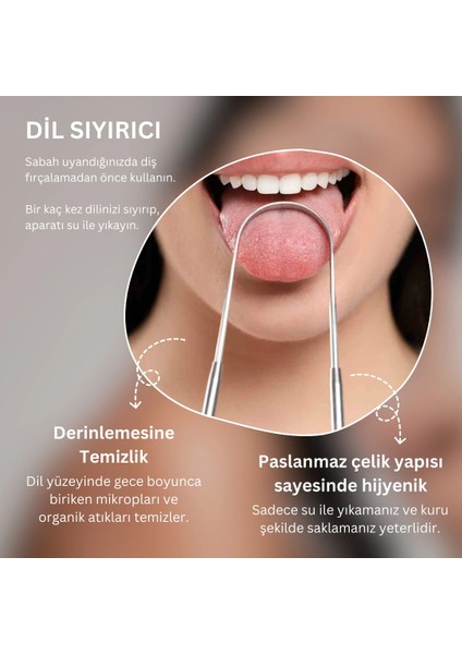 Dil Temizleme Aparatı (Çelik) Dil Sıyırıcı