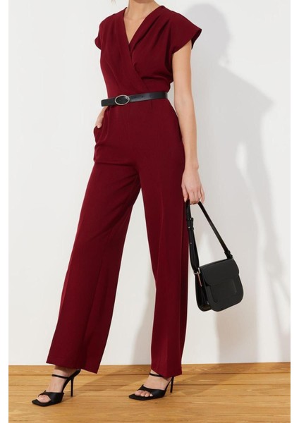 Standart Kol Geniş Paça Kruvaze Uzun Kemerli Kruvaze Yaka Geniş Paça Dokuma Tulum fiyatları