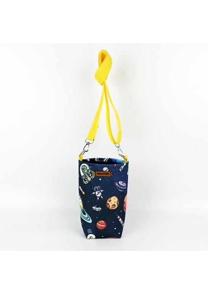 Woody Cord 1 Litrelik Matara Kılıfı Su Şişesi Taşıma Çantası Water Bottle Bag Uzay