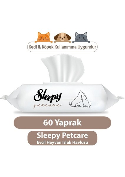 Petcare Evcil Hayvan Islak Havlusu 60LI x 10 Adet (600 Yaprak)