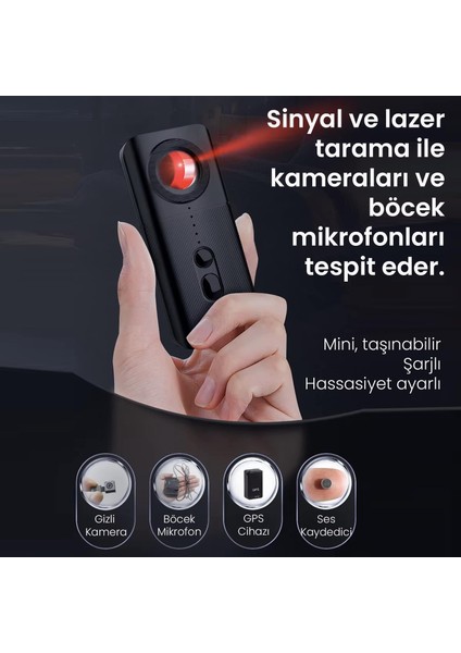 Kamera Mikrofon Bug Böcek Gps Bulucu Dedektör