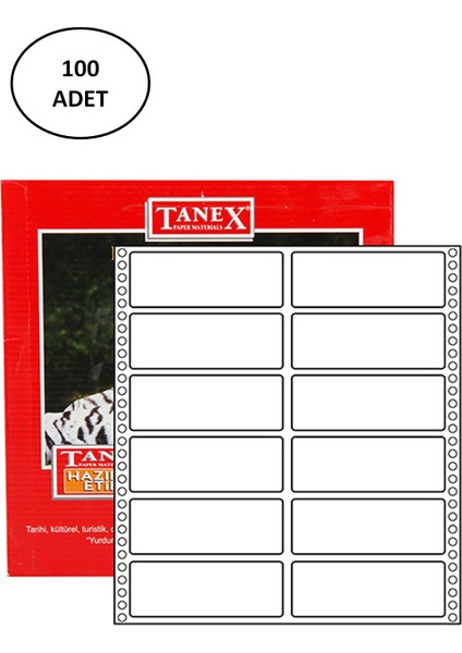 Taneks 35X97 mm Bilgisayar Etiketi 100 Lü