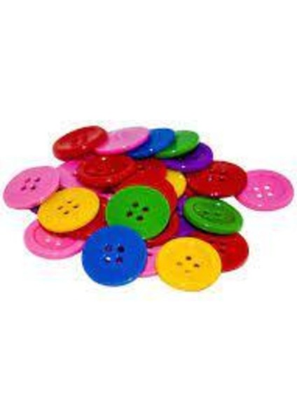 50 Adet 25 Mm Renkli Yuvarlak Düğme Amigurumi Düğmesi