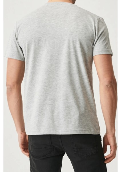 Erkek Slim Fit Bisiklet Yaka Pamuk Kısa Kollu Tişört modelleri