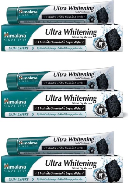 Since 1930 Ultra Whitening Bitkisel - Kimyasal Beyazlatıcı İçermez - Diş Macunu 75 ml x 3 Adet