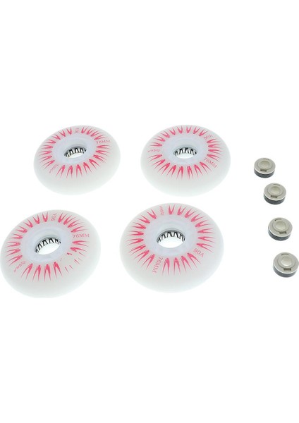 4 LED Işıklı Yanıöıralı Paten Yedek Tekerlekleri 3 Boyut 76MM Kırmızı (Yurt Dışından)